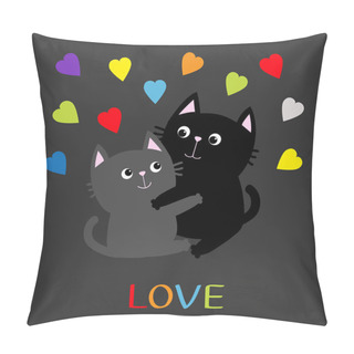 Personality  Hugging Cats Couple Pillow Covers