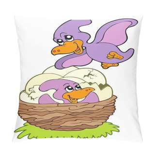 Personality  Cartoon Pterodactyl Mom And Baby Pillow Covers