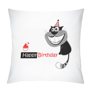 Personality  Happy Birthday Cat Pillow Covers