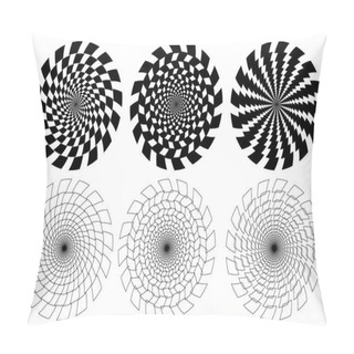 Personality  Optical Illusion - Chessboard Swirl, Pillow Covers