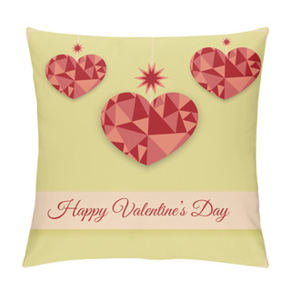 Personality  Vector Greeting Card With Hearts For Valentine's Day. Pillow Covers