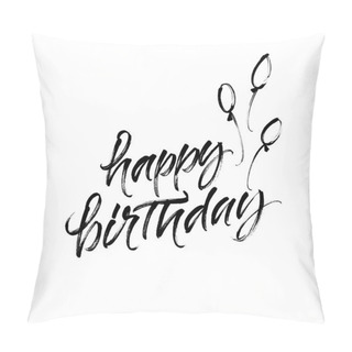 Personality  Happy Birthday Inscription With Air Balloons Pillow Covers