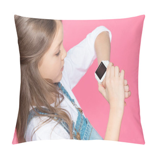 Personality  Little Girl With Smartwatch  Pillow Covers