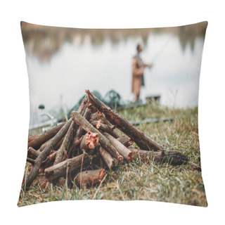 Personality  Sticks For Bonfire On Countryside  Pillow Covers