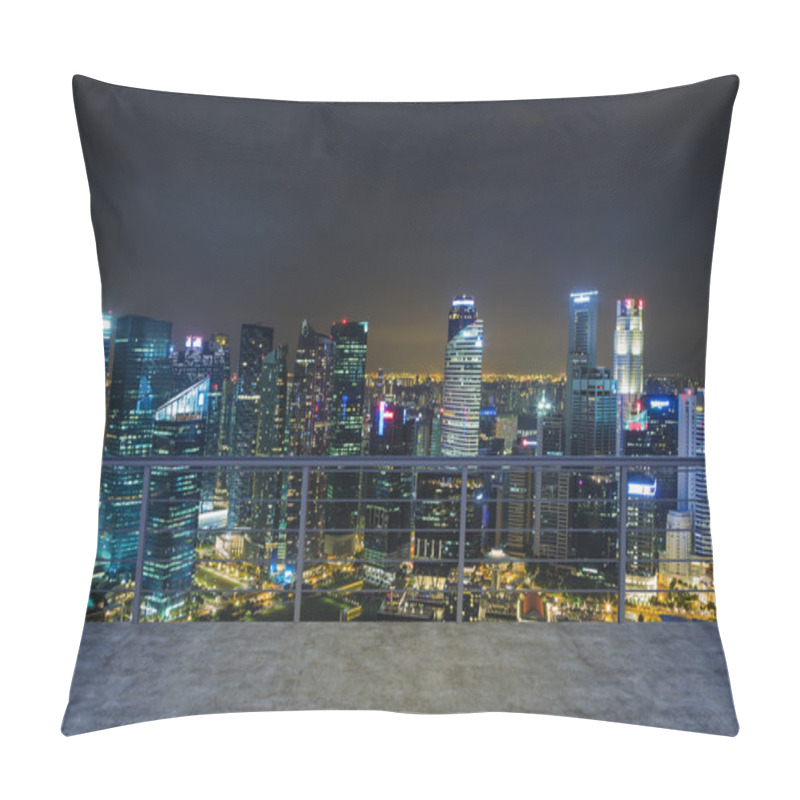 Personality  Empty modern terrace area, evening New York city view. A concept of finance luxury world. 3D rendering. pillow covers