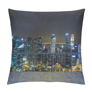 Personality  Empty Modern Terrace Area, Evening New York City View. A Concept Of Finance Luxury World. 3D Rendering. Pillow Covers