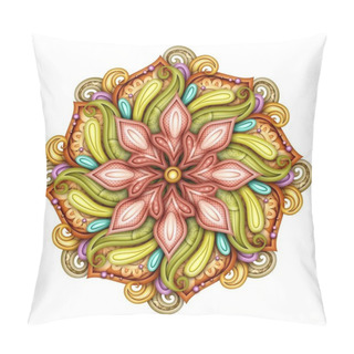 Personality  Vector Beautiful Deco Colored Flower, Patterned Design Element, Original Mandala Pillow Covers