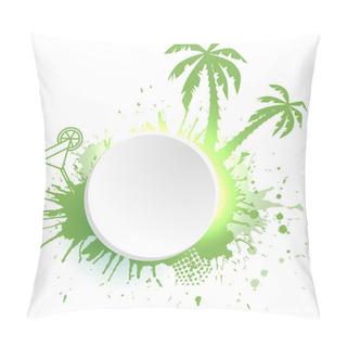 Personality    Round Frame With Watercolor Splashes Pillow Covers