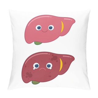 Personality  Comparison Of Healthy Liver And Fatty Live Pillow Covers