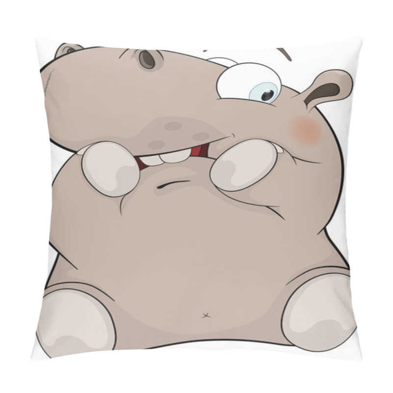 Personality  Little hippopotamus. Cartoon pillow covers