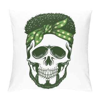 Personality  Skull Bandana Vector Illustration For Your Company Or Brand Pillow Covers