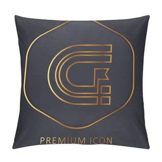 Personality  Athletics Track Golden Line Premium Logo Or Icon Pillow Covers