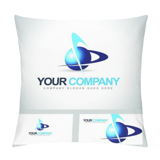 Personality  Business Corporate Logo. Creative Vector Icon With Red Sphere And Swashes Pillow Covers
