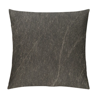 Personality  Dark Grey, Polished Stone Textured Background, Top View, Banner Pillow Covers