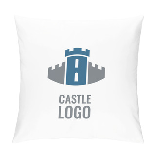 Personality  Castle, Fortress Vector Logo. Tower Architecture Icon. Pillow Covers
