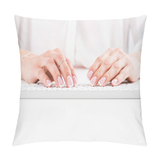 Personality  Woman Typing On Keyboard Pillow Covers