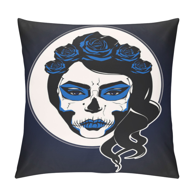 Personality  Sugar skull girl face day of the dead pillow covers