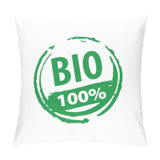 Personality  Bio Card, Poster, Logo, Written On Watercolor Green Background Illustration Pillow Covers