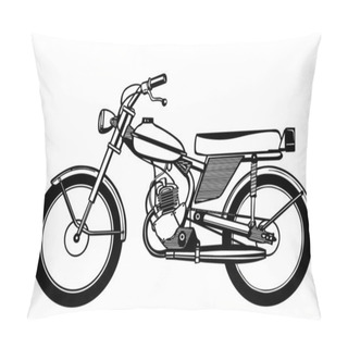 Personality  Vector Silhouette Moped On White Background Pillow Covers