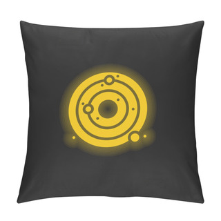 Personality  Astronomy Yellow Glowing Neon Icon Pillow Covers