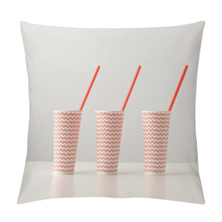 Personality  Paper Cups Decorated With Red Lines  Pillow Covers