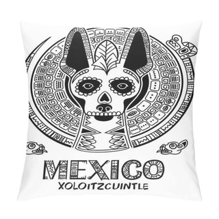 Personality  Vector Image Of A Dog In Ethnic Style. Mexican Dog And Mexican S Pillow Covers