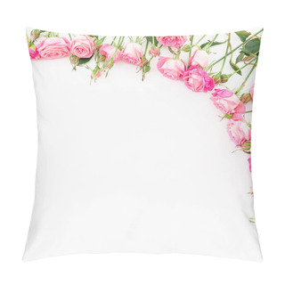 Personality   Tender Pink Roses On White Background Pillow Covers
