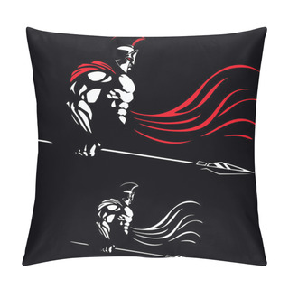 Personality  Spartan On Black Pillow Covers