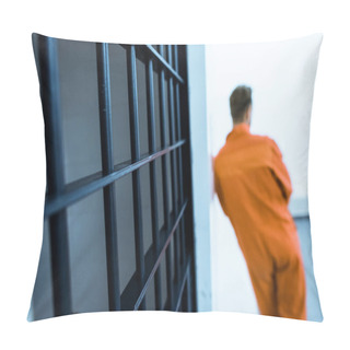 Personality  Rear View Of Prisoner Leaning On Wall In Prison Cell Pillow Covers