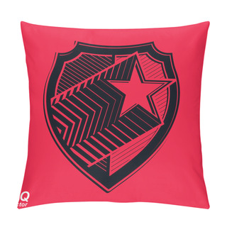 Personality  Military Shield With Pentagonal Comet Star Pillow Covers