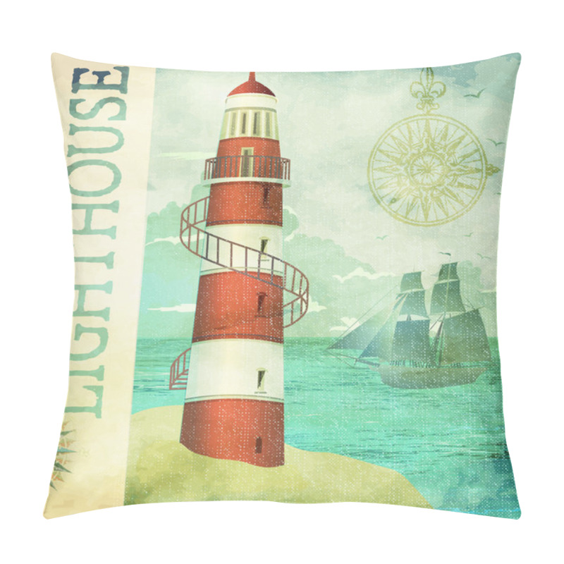 Personality  Vintage Lighthouse Poster Pillow Covers