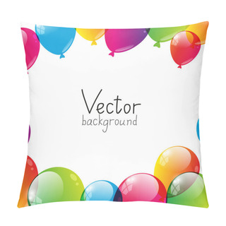 Personality  Birthday Background With Color Balloons Pillow Covers