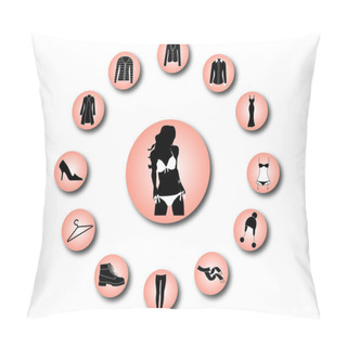 Personality  Woman Clothes Icons 2 Pillow Covers