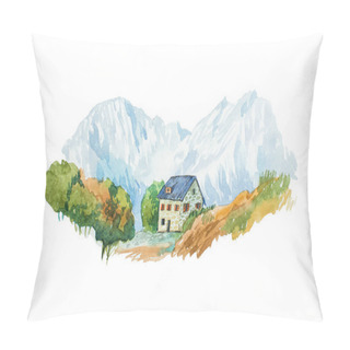 Personality  Villa And Garden In Mountains Pillow Covers