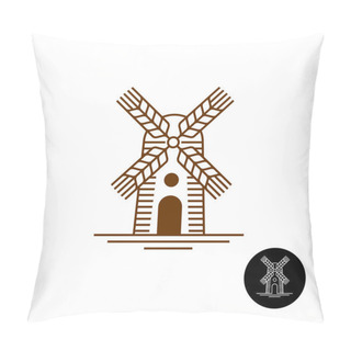 Personality  Windmill Linear Style Logo Pillow Covers