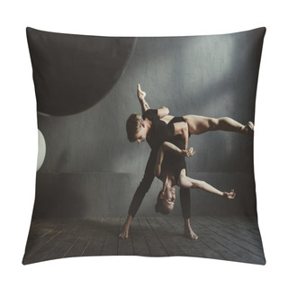 Personality  Flexible Ballet Dancers Showing Their Skills Pillow Covers