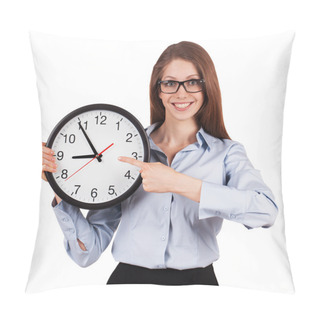Personality  Woman With A Gray Shirt With Office Hours Pillow Covers