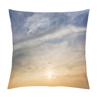 Personality  Sunset With Clouds And Blue Sky Pillow Covers