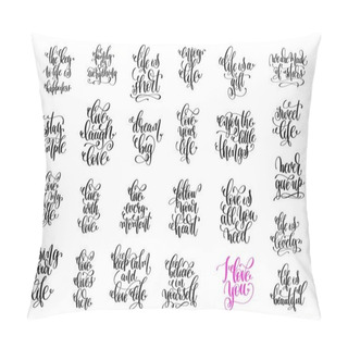 Personality  Set Of 25 Hand Lettering Love And Life Quotes Pillow Covers