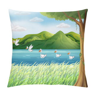 Personality  Five Ducks In The River Pillow Covers