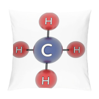 Personality  Ch4. Methane. Methanum. 3d Model. Isolated On White. Pillow Covers