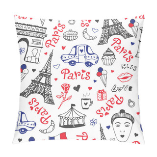 Personality  Paris Seamless Pattern With Eiffel Tower, Pillow Covers