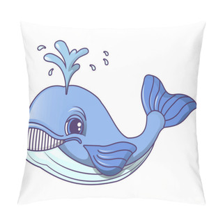 Personality  Cute Whale Icon, Cartoon Style Pillow Covers