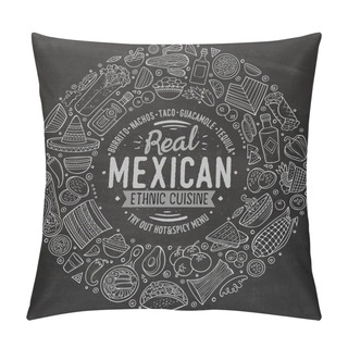 Personality  Set Of Mexican Food Cartoon Doodle Objects, Symbols And Items Pillow Covers
