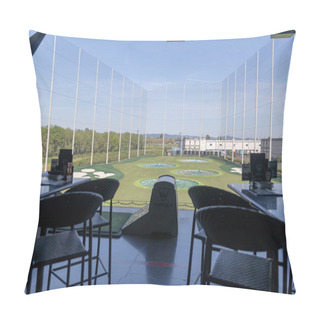 Personality  View Of TopGolf In Oregon, Entertainment Venue With Swanky Lounge With Drinks & Games Pillow Covers
