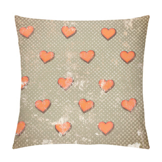 Personality  Abstract Hearts On Vintage Background Pillow Covers