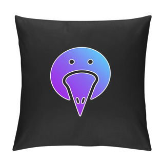 Personality  Bird Portrait Blue Gradient Vector Icon Pillow Covers