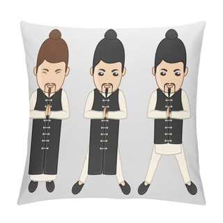Personality  Kung-Fu Monks Character Poses Pillow Covers