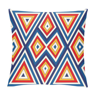 Personality  Bright Seamless Pattern With Symmetric Geometric Ornament. Colorful Abstract Background. Ethnic And Tribal Motifs. Pillow Covers