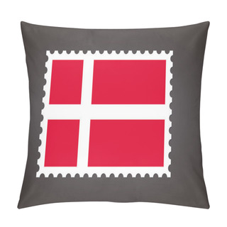 Personality  Vector Letter Stamp Flag Of DK. Flag Of Denmark. Pillow Covers